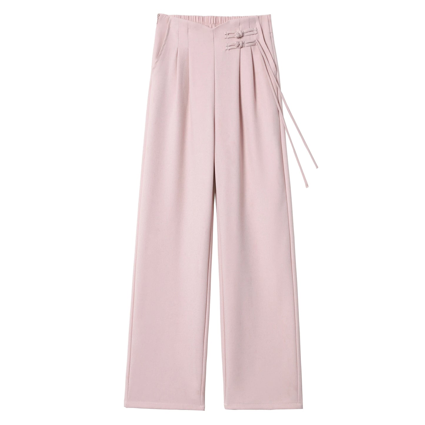 2024 New Linen High Waist Suit Wide Leg Women's Full Pants Spring Summer Female Elegant Minimalism Straight Loose Trousers