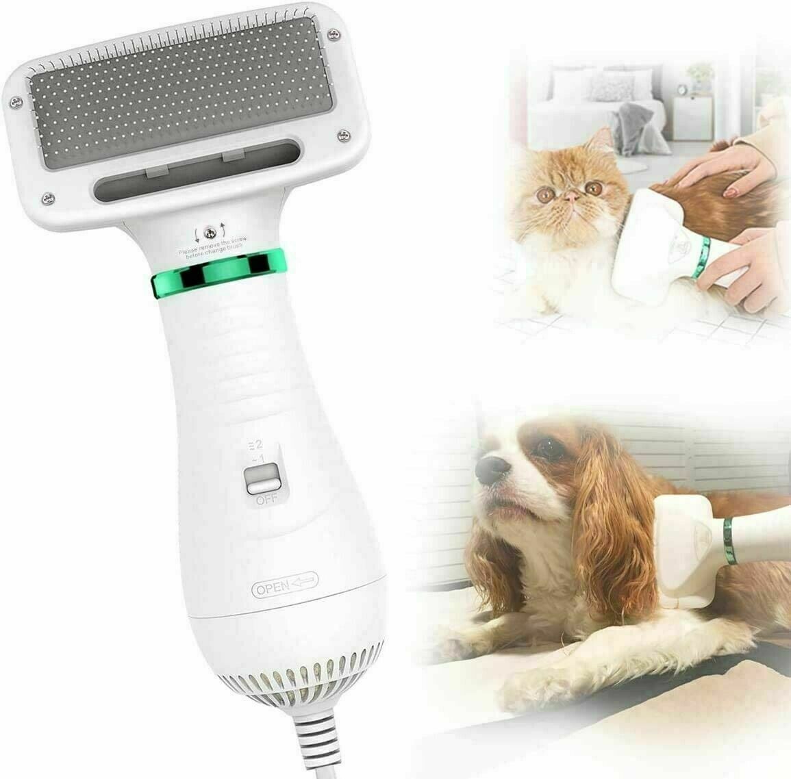 SPAZZOLA ANIMALI PER TOELETTATURA E ASCIUGATURA ELETTRICA/PET BRUSH FOR GROOMING AND ELECTRIC DRYING