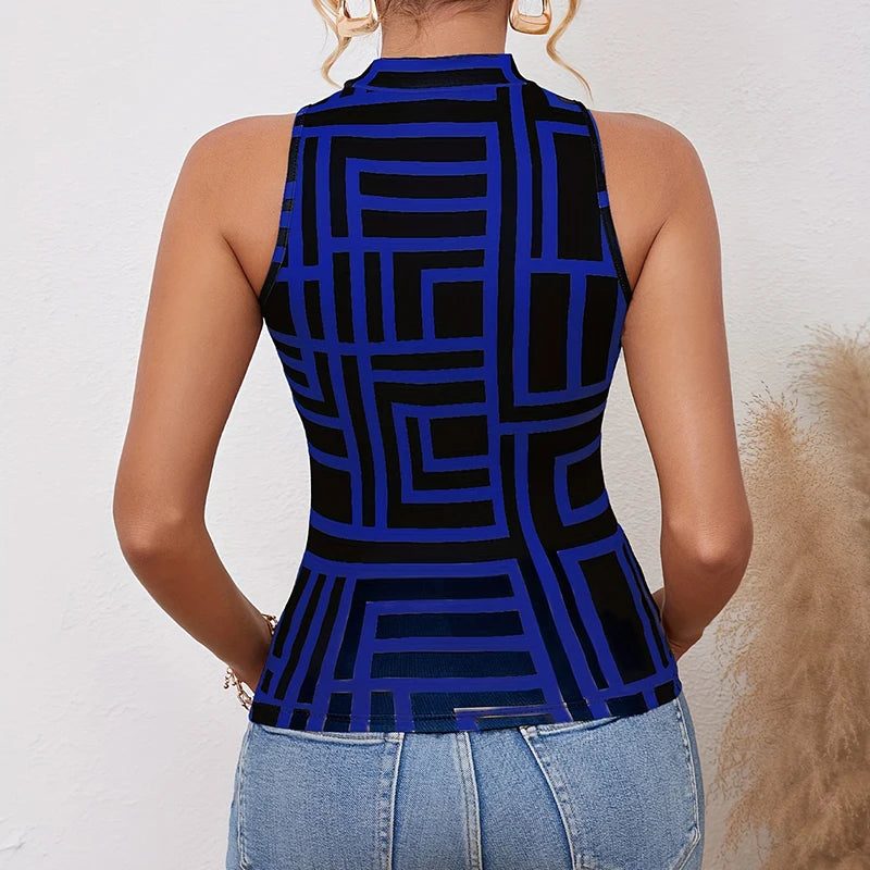 Summer fashion women's top vest, striped simple and versatile vest, women's clothing