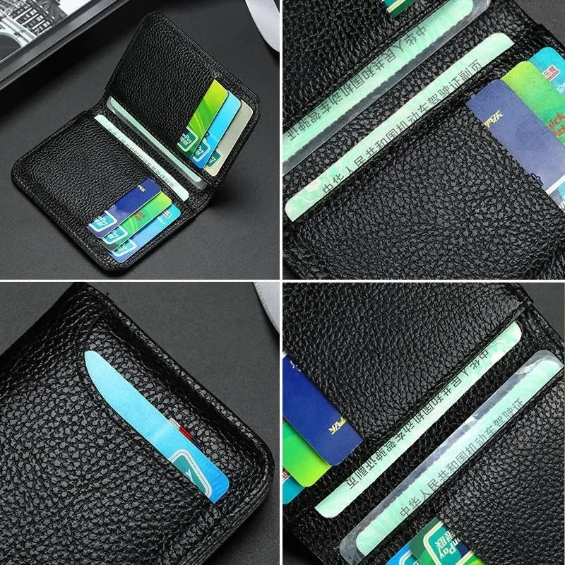 Wallet slim / Portafoglio portatile super sottile e morbido in pelle PU, mini portafoglio per carte di credito, porta carte, portafoglio da uomo, sottile, piccolo e corto.