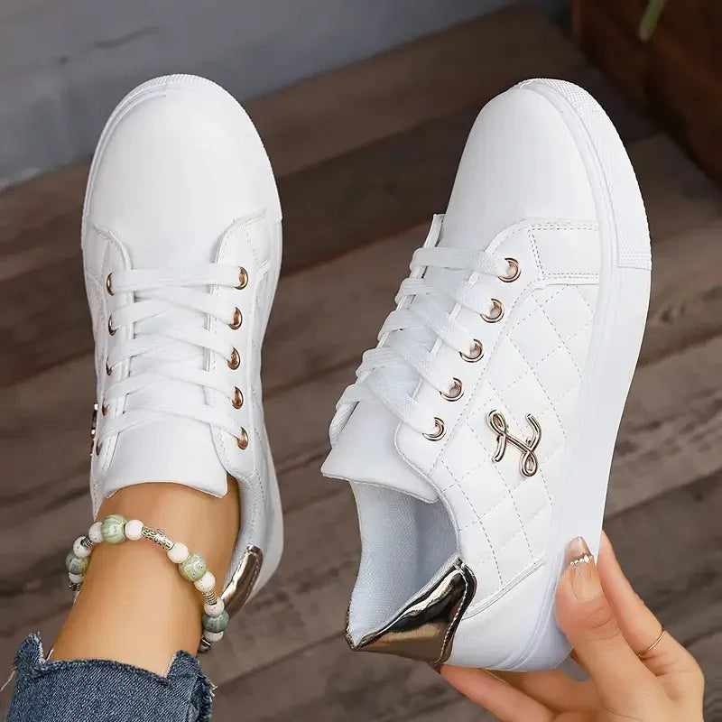 Sneakers da donna, scarpe estive alla moda traspiranti, sneakers da passeggio con suola morbida, sneakers casual da donna, sneakers bianche da donna