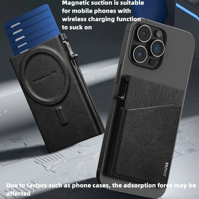 Wallet slim / Portafoglio sottile da uomo - Portafoglio da uomo minimalista con porta carte pop-up, blocco RFID e tasca per soldi, portafogli Stealth Wallet Gifts