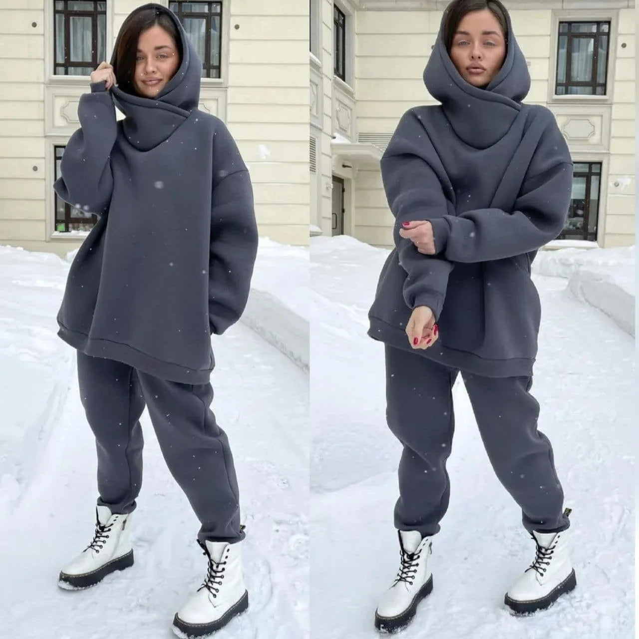 Fashion Women's Sweatshirt Two-piece Set Autumn Winter Casual Streetwear Loose Hoodie Sports Sweatpants Suit 2-piece Suit Woman
