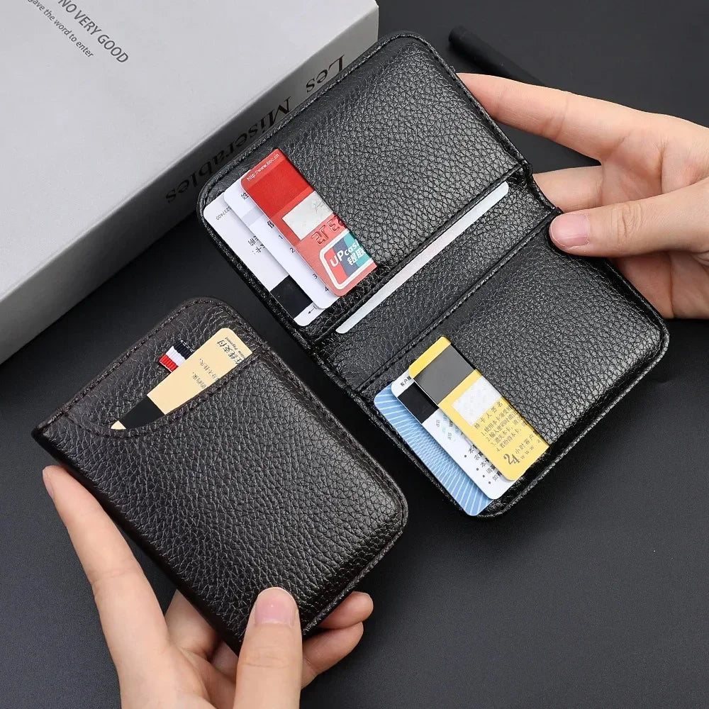Wallet slim / Portafoglio portatile super sottile e morbido in pelle PU, mini portafoglio per carte di credito, porta carte, portafoglio da uomo, sottile, piccolo e corto.