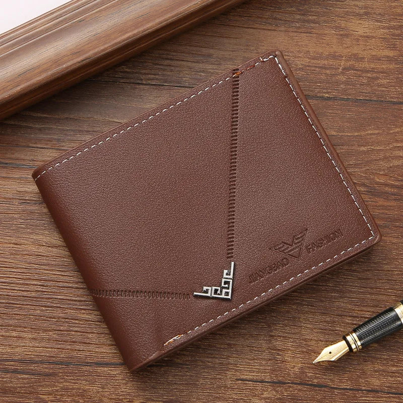 Wallet slim / Portafoglio sottile da uomo con ferma soldi, porta carte di credito, porta documenti, casual, in pelle, corto, porta carte multiuso, portafoglio bifold da uomo d'affari
