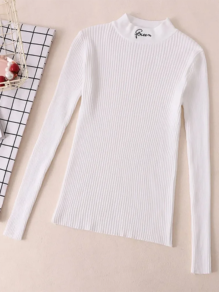 Turtleneck Thick Warm Women Autumn Winter Pullover Sweater High Elasticity Knitted Soft Jumper Long Sleeves Sweater Femme Top