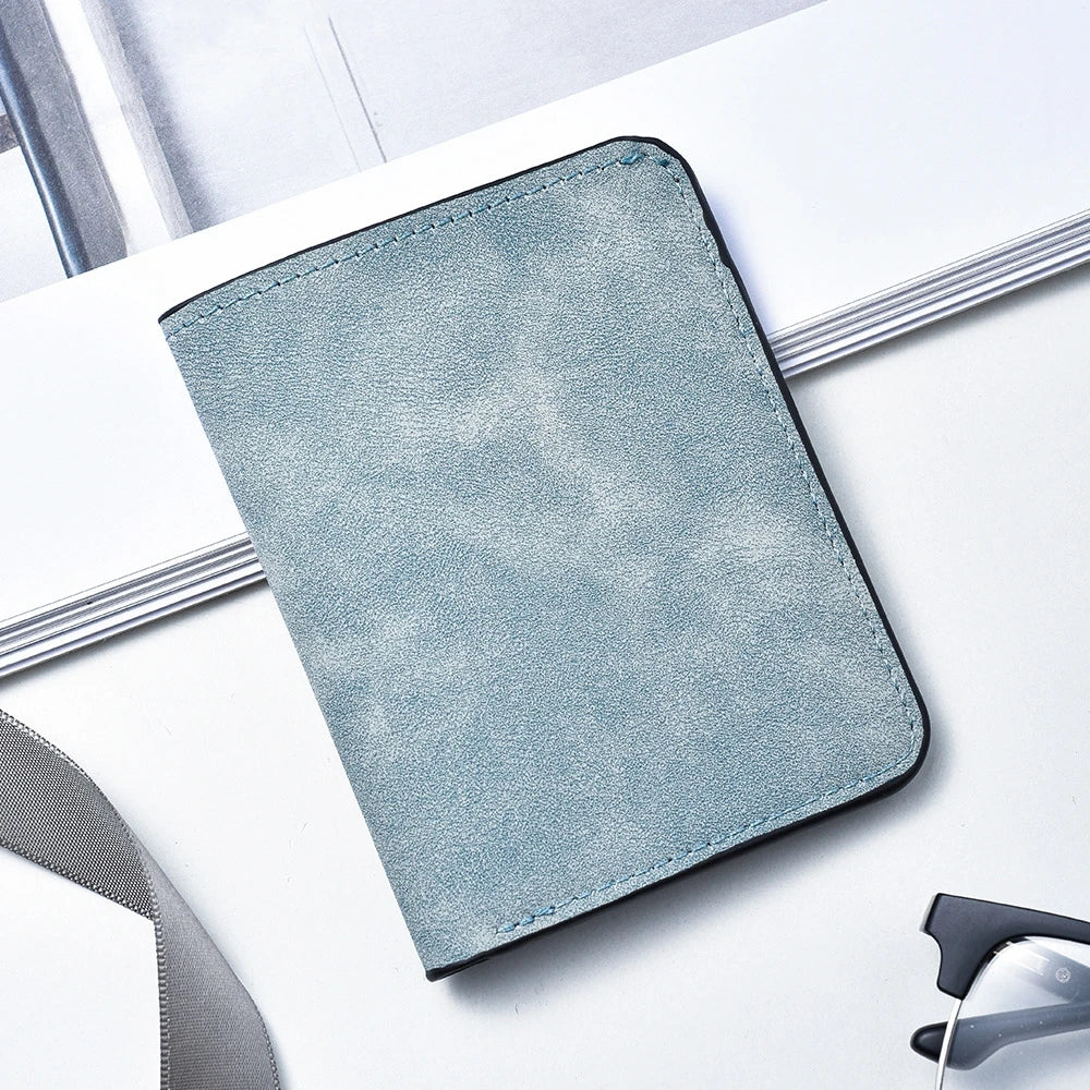 Wallet slim / Portafoglio sottile da uomo con più scomparti per carte e porta documenti - Elegante similpelle nera, design portatile