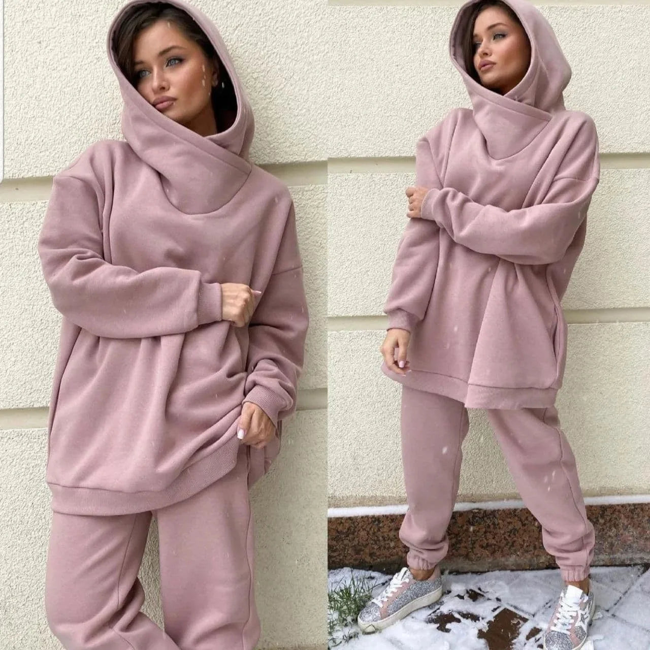 Fashion Women's Sweatshirt Two-piece Set Autumn Winter Casual Streetwear Loose Hoodie Sports Sweatpants Suit 2-piece Suit Woman