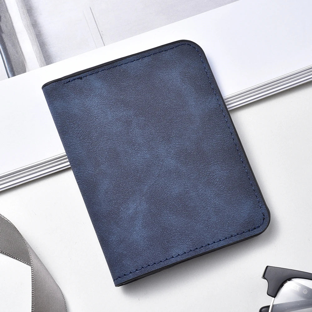 Wallet slim / Portafoglio sottile da uomo con più scomparti per carte e porta documenti - Elegante similpelle nera, design portatile