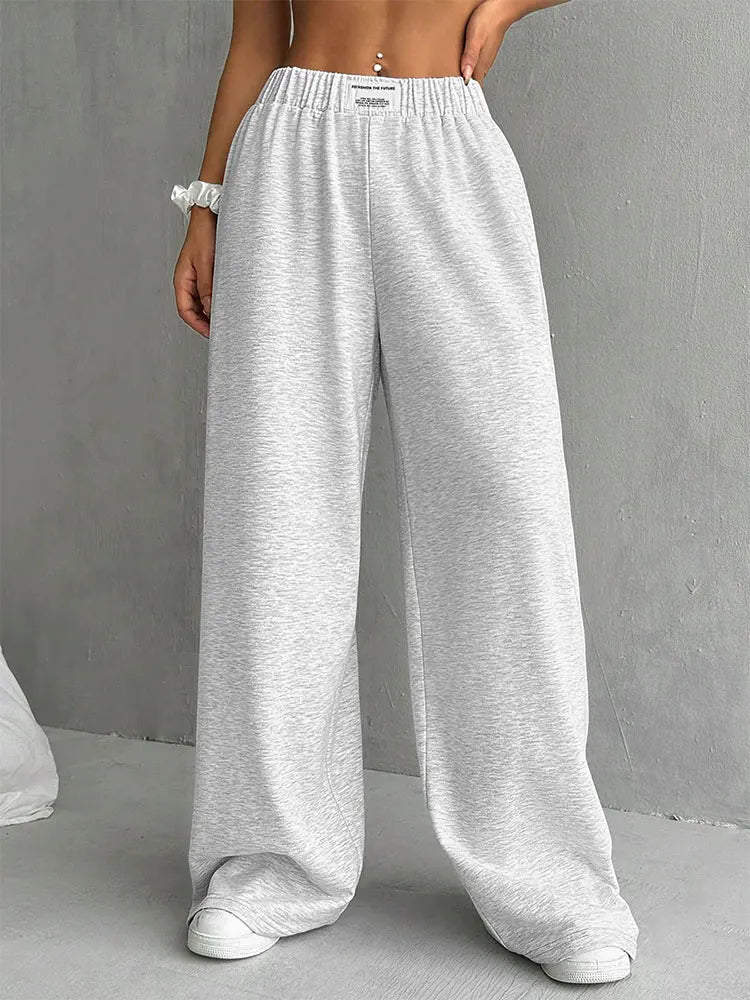 LIFENKA Women's Pants New Spring Streetwear Fashion Embroidery Casual Slim Trousers Female Solid Versatile Sweatpants Clothin
