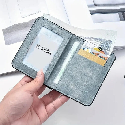 Wallet slim / Portafoglio sottile da uomo con più scomparti per carte e porta documenti - Elegante similpelle nera, design portatile