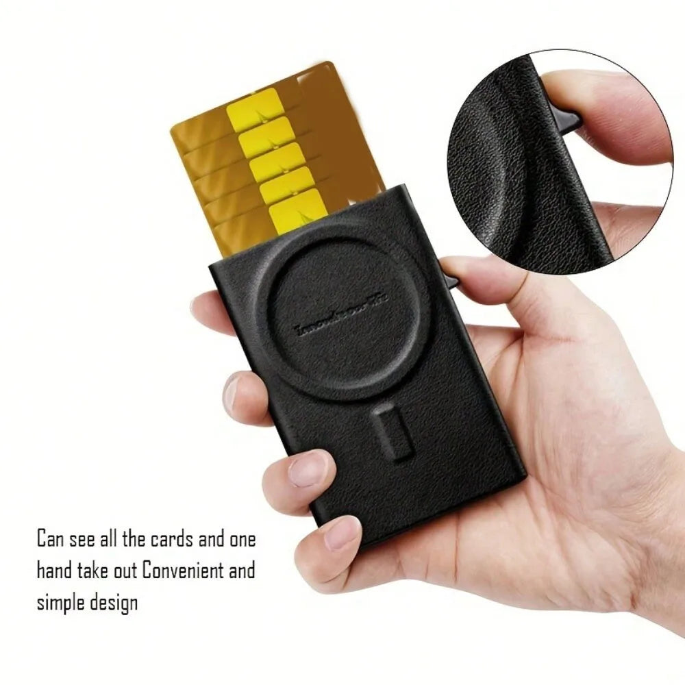 Wallet slim / Portafoglio sottile da uomo - Portafoglio da uomo minimalista con porta carte pop-up, blocco RFID e tasca per soldi, portafogli Stealth Wallet Gifts