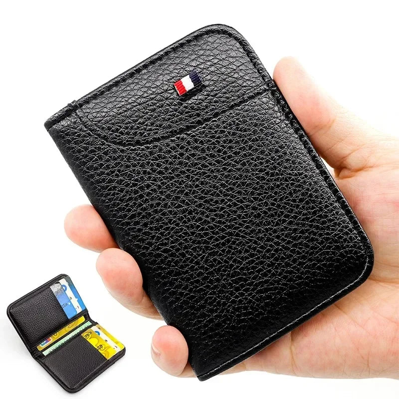 Wallet slim / Portafoglio portatile super sottile e morbido in pelle PU, mini portafoglio per carte di credito, porta carte, portafoglio da uomo, sottile, piccolo e corto.