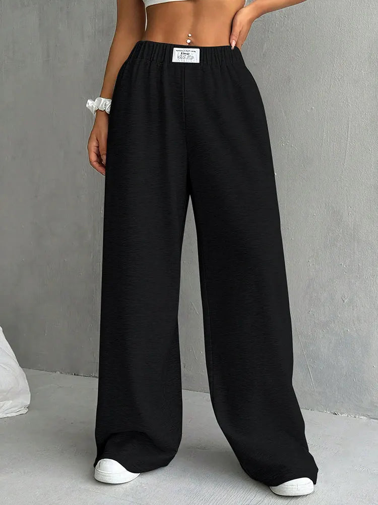 LIFENKA Women's Pants New Spring Streetwear Fashion Embroidery Casual Slim Trousers Female Solid Versatile Sweatpants Clothin