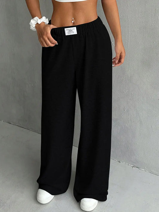 LIFENKA Women's Pants New Spring Streetwear Fashion Embroidery Casual Slim Trousers Female Solid Versatile Sweatpants Clothin